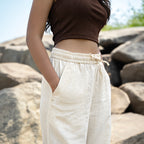 Biege linen pants